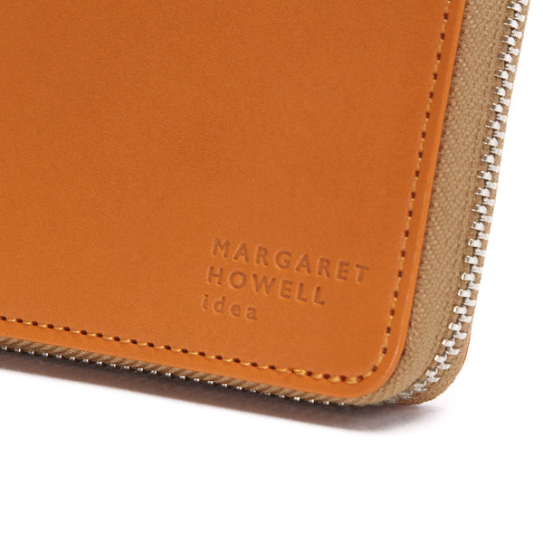 マーガレット・ハウエル アイデア ラウンドファスナー縦型 2つ折り財布 ベジタブルタンニン Round Zip Wallet MARGARET HOWELL idea MHMW3HS3