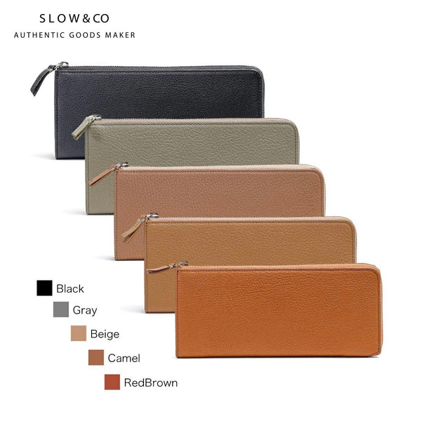 Slow goat leather L-shaped zipper long wallet long L zip wallet SLOW 333S95J