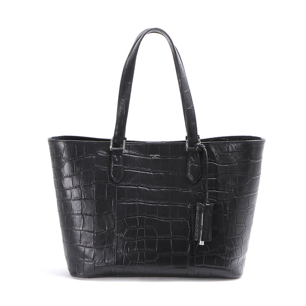 PELLE MORBIDA Limited Edition Tote Bag Horizontal Croco Embossed Water Repellent Leather Colore Tote Bag PELLE MORBIDA PMO-ST007TE